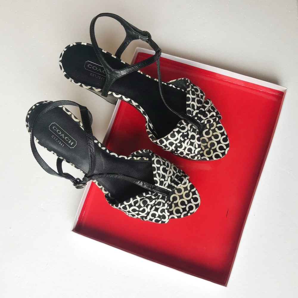 Coach Strappy Platform Party Sandals